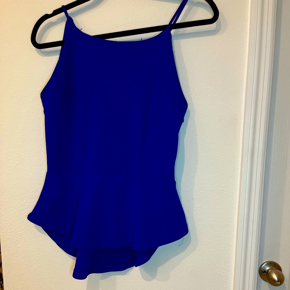 Medium peplum top blue